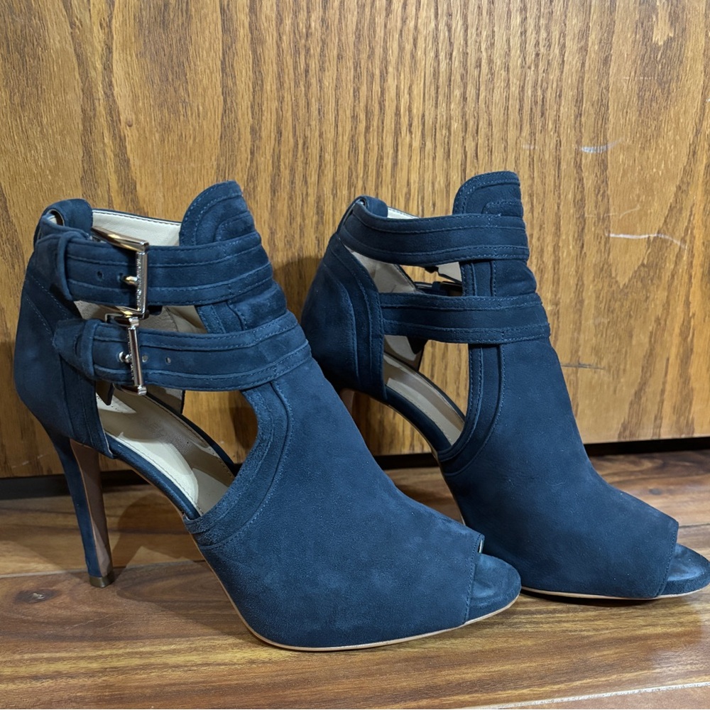 MICHAEL Michael Kors Navy Peep-Toe Heels